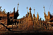 Myanmar - Mandalay, Shwe In Bin Kyaung a wonderful example of the Burmese unique teak architecture and wood-carving art. 